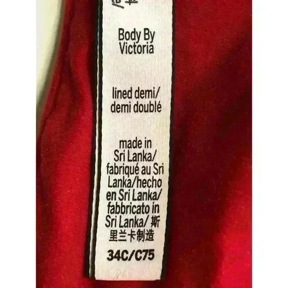 Victoria's Secret Body by Victoria Lined Demi bra 34C underwire red lace - Picture 6 of 12